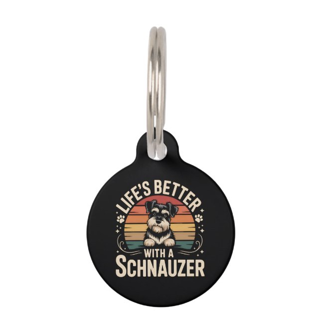 Het Leven Is Beter Met Een Schnauzer Huisdierpenning (Achterkant)