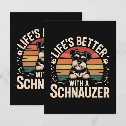 Het Leven Is Beter Met Een Schnauzer Kaart (Voorkant / Achterkant)
