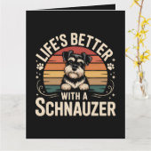 Het leven is beter met een Schnauzer Kaart (Gele Bloem)