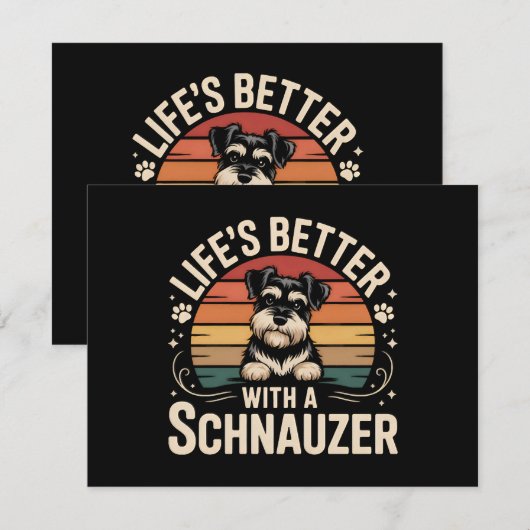 Het Leven Is Beter Met Een Schnauzer Kaart (Voorkant / Achterkant)