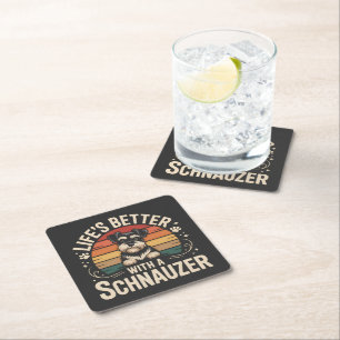 Het Leven Is Beter Met Een Schnauzer Kartonnen Onderzetters