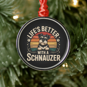 Het Leven Is Beter Met Een Schnauzer Metalen Ornament