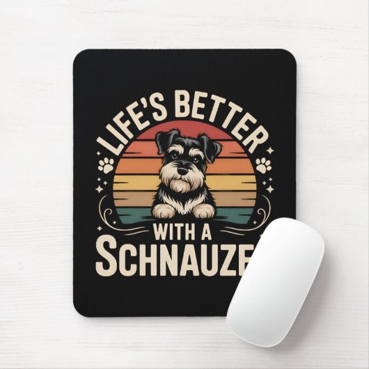 Het leven is beter met een Schnauzer Muismat (Met muis)