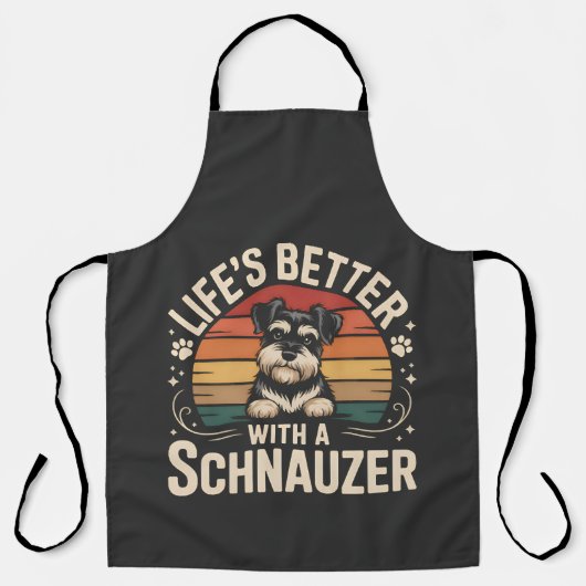 Het Leven Is Beter Met Een Schnauzer Schort (Voorkant)