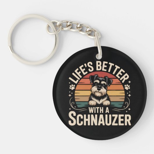 Het Leven Is Beter Met Een Schnauzer Sleutelhanger (Voorkant)