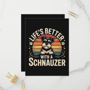 Het Leven Is Beter Met Een Schnauzer Uitnodiging Briefkaart