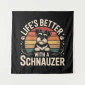 Het Leven Is Beter Met Een Schnauzer Wandkleed (Voorkant)