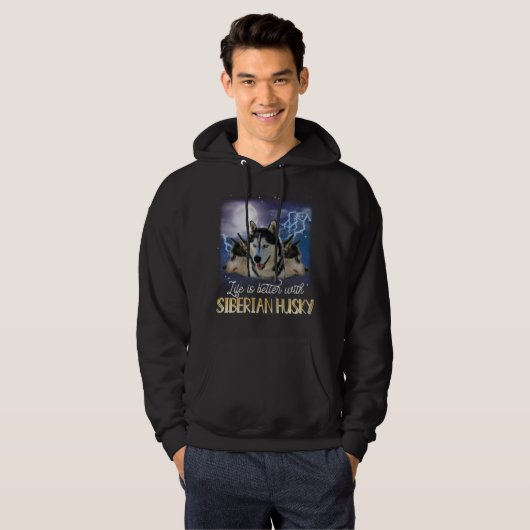Het leven is beter met een Siberische man. Hoodie (Voorkant volledig)