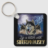 Het leven is beter met een Siberische man. Sleutelhanger (Voorkant)