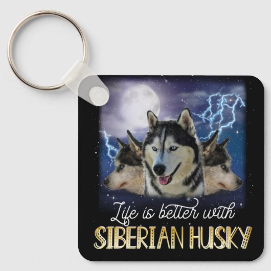 Het leven is beter met een Siberische man. Sleutelhanger (Voorkant)