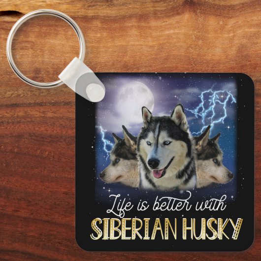 Het leven is beter met een Siberische man. Sleutelhanger (Voorkant)
