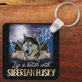 Het leven is beter met een Siberische man. Sleutelhanger (Achterkant)