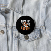 Het leven is beter met een slaghond ronde button 7,6 cm (In situ)