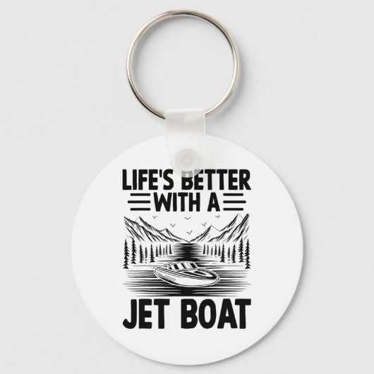 Het leven is beter met een straalboot straalboot v sleutelhanger (Voorkant)