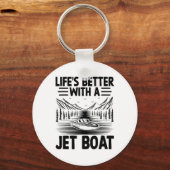 Het leven is beter met een straalboot straalboot v sleutelhanger (Voorkant)
