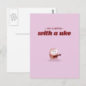 Het leven is beter met een ukelele briefkaart (Voorkant / Achterkant)