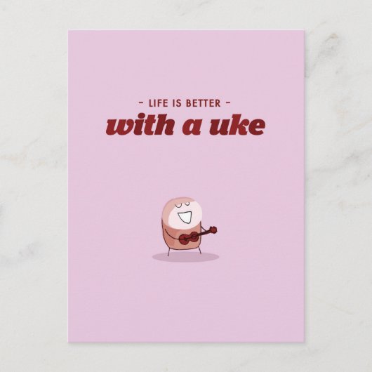 Het leven is beter met een ukelele briefkaart (Voorkant)