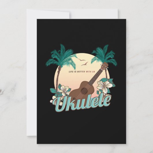 Het leven is beter met een ukulele akoestisch cade kaart (Voorkant)