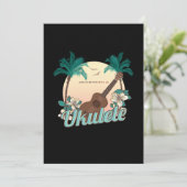 Het leven is beter met een ukulele akoestisch cade kaart (Staand voorkant)
