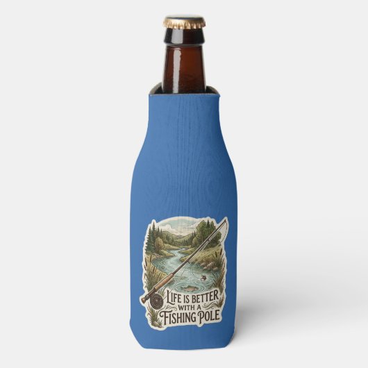 HET LEVEN IS BETER MET EEN VISRODE FLESJESKOELER (Fles Voorkant)