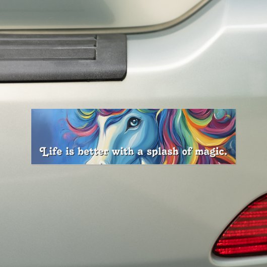 Het leven is beter met een vleugje magie. bumpersticker (Op auto)