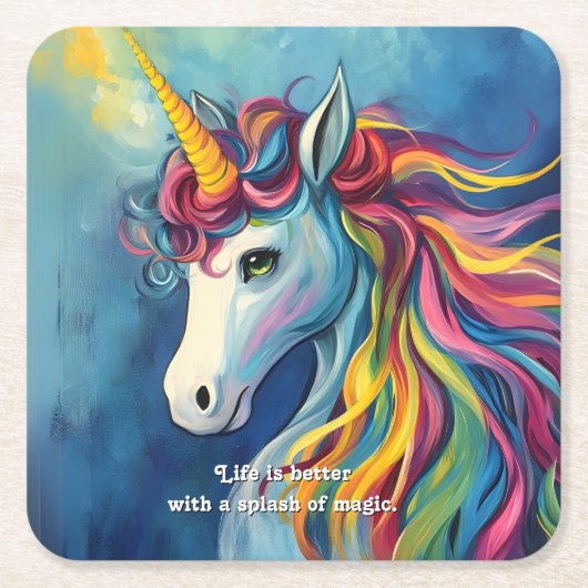 Het leven is beter met een vleugje magie. kartonnen onderzetters (Voorkant)