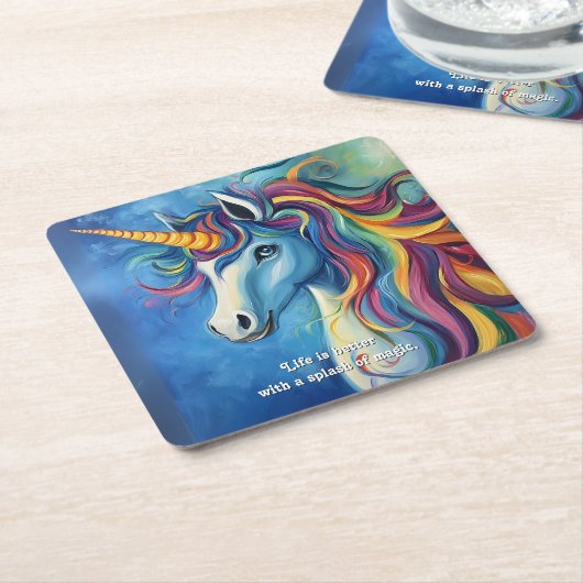 Het leven is beter met een vleugje magie. kartonnen onderzetters (Schuin)