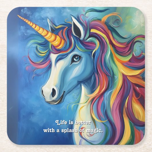 Het leven is beter met een vleugje magie. kartonnen onderzetters (Voorkant)