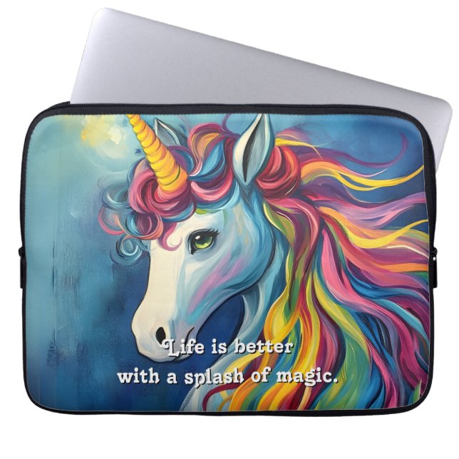 Het leven is beter met een vleugje magie. laptop sleeve (Voorkant)