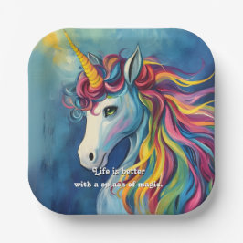 Het leven is beter met een vleugje magie. papieren bordje