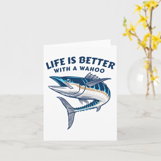 Het leven is beter met een Wahoo Funny Salt Water  Kaart (Gele Bloem)