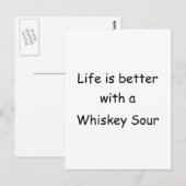 Het leven is beter met een Whiskey Sour Briefkaart (Voorkant / Achterkant)