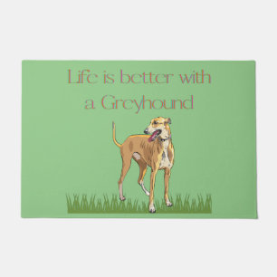 "Het leven is beter met een windhond". Deurmat