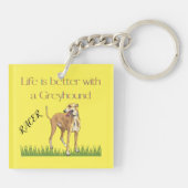 "Het leven is beter met een windhond" sleutelhange Sleutelhanger (Achterkant)