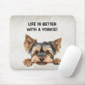 Het leven is beter met een Yorkie - Peking Yorkie Muismat (Met muis)