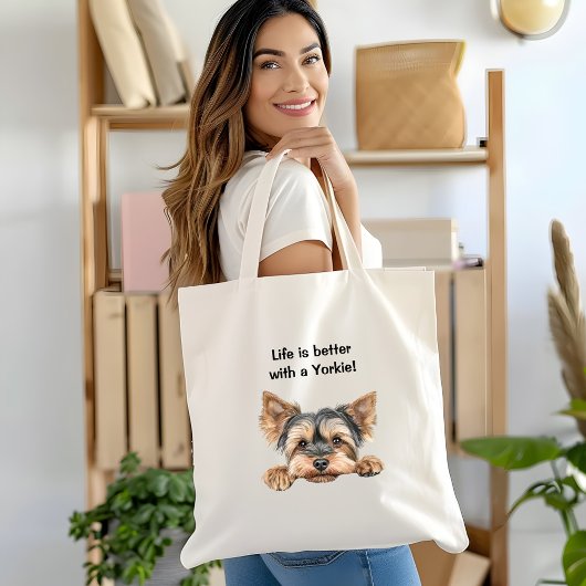 Het leven is beter met een yorkie w peking yorkie tote bag