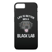 Het leven is beter met een zwart lab Case-Mate iPhone case (Achterkant)