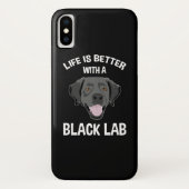 Het leven is beter met een zwart lab Case-Mate iPhone case (Achterkant)
