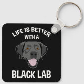 Het leven is beter met een zwart lab sleutelhanger (Achterkant)