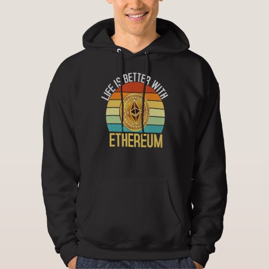 Het leven is beter met ethereum Crypto Hoodie (Voorkant)