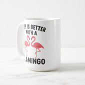 het leven is beter met flamingo koffiemok (Voorkant links)