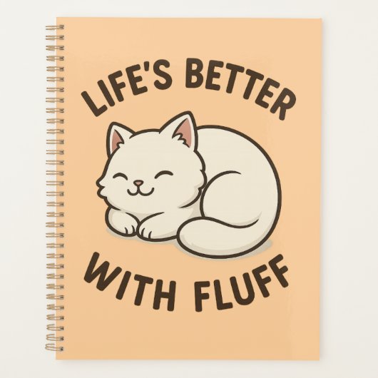 Het leven is beter met Fluff - Schattigee Chibi Ca Planner (Voorkant)
