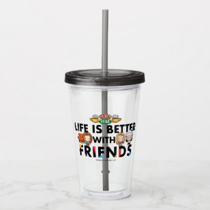 Het leven is beter met FRIENDS™ Chibi Art Acryl Drinkbeker