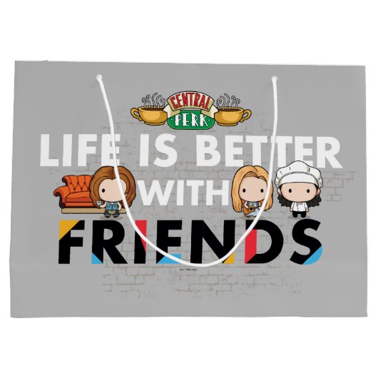 Het leven is beter met FRIENDS™ Chibi Art Groot Cadeauzakje (Achterkant)
