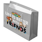 Het leven is beter met FRIENDS™ Chibi Art Groot Cadeauzakje (Voorkant Gekanteld)