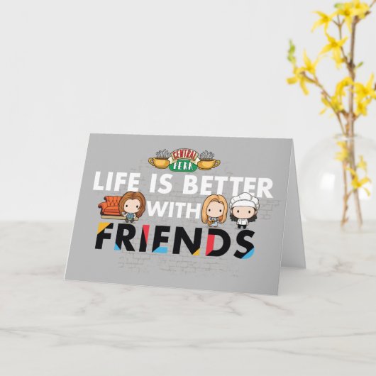 Het leven is beter met FRIENDS™ Chibi Art Kaart (Gele Bloem)
