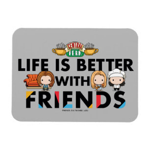 Het leven is beter met FRIENDS™ Chibi Art Magneet