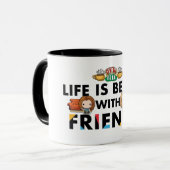 Het leven is beter met FRIENDS™ Chibi Art Mok (Voorkant links)