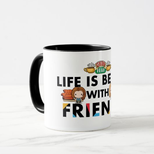 Het leven is beter met FRIENDS™ Chibi Art Mok (Voorkant links)