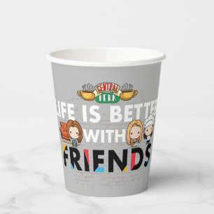 Het leven is beter met FRIENDS™ Chibi Art Papieren Bekers